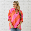 Caryn Lawn COCO TOP PINK/ORANGE