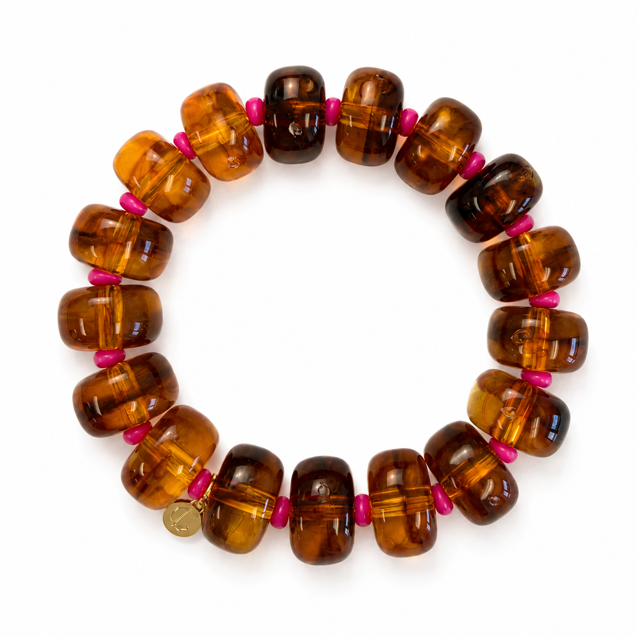 Carmel Bracelet Tortoise/ Hot pink