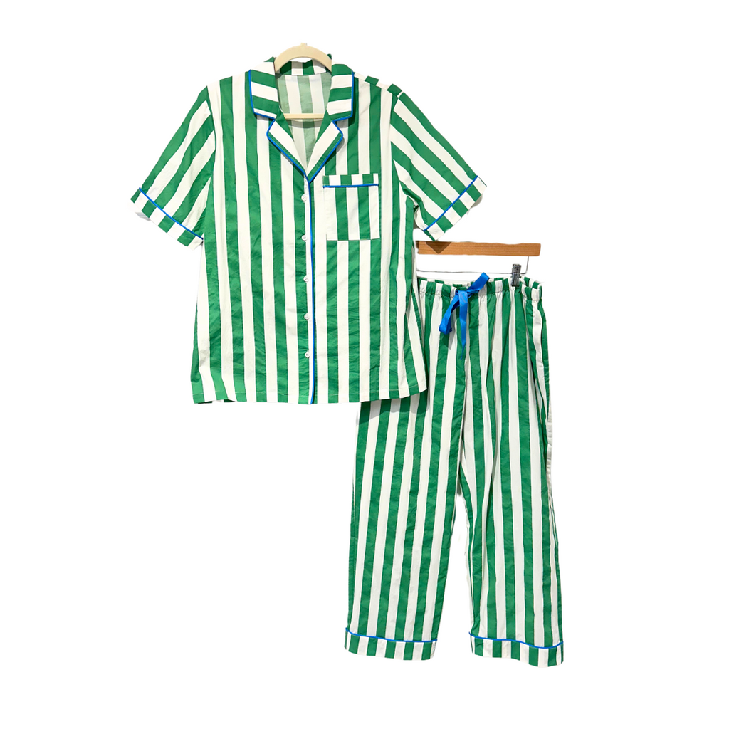 Caryn Lawn Green Stripe PJ Set