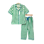 Caryn Lawn Green Stripe PJ Set