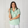 Caryn Lawn Sissy Seersucker Top Lime