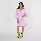 Caryn Lawn Preppy Dress Corduroy Lavender