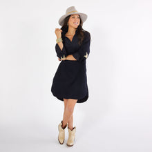 Load image into Gallery viewer, Preppy Dress Corduroy Black