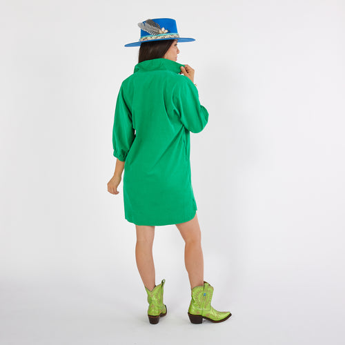 Betsy Collar Corduroy Dress Green