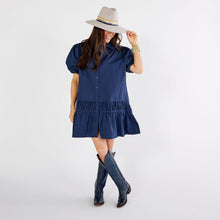 Load image into Gallery viewer, Caryn Lawn Smith Dress Navy Petite