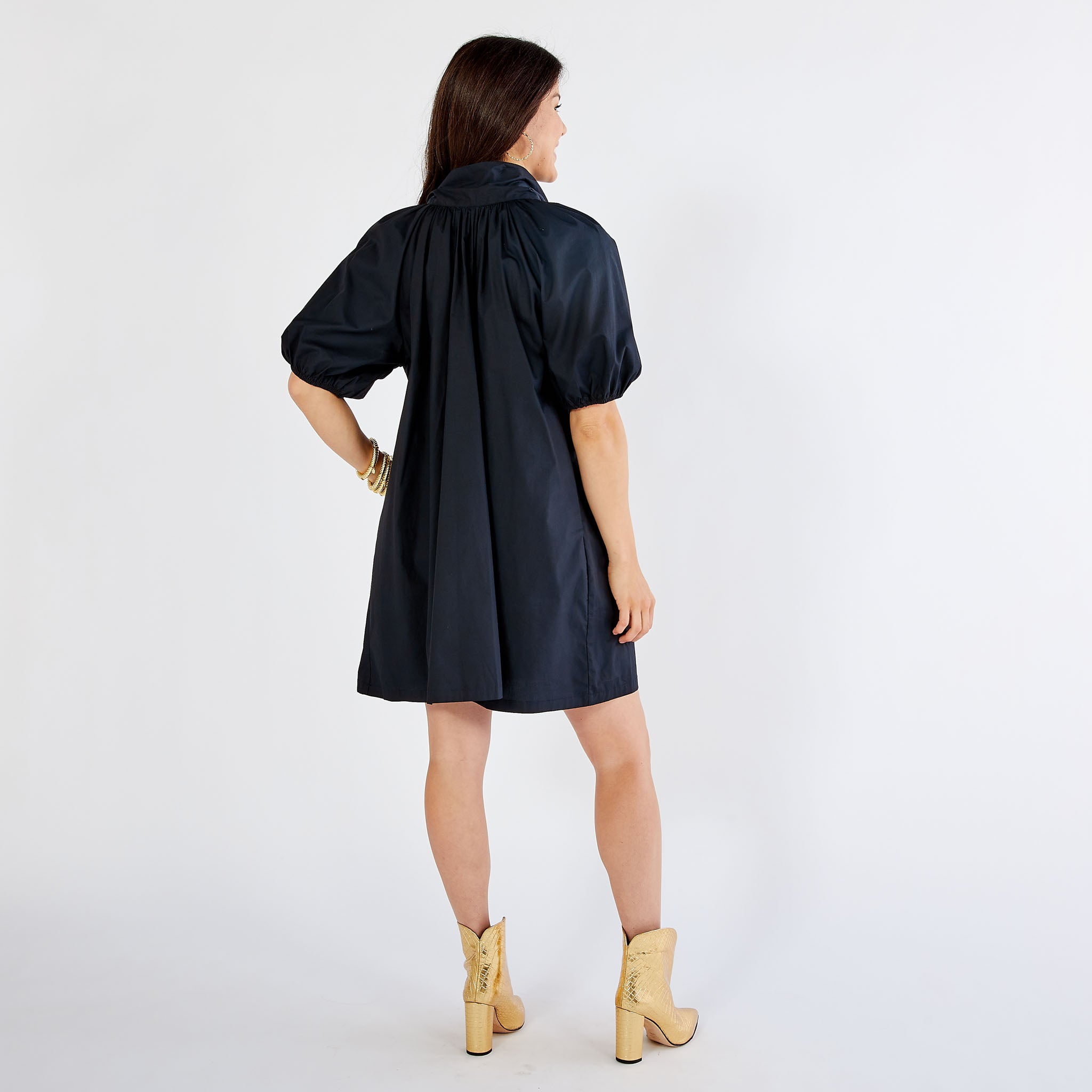 Caryn Lawn Ryan Bow Dress Navy