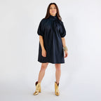 Caryn Lawn Ryan Bow Dress Navy