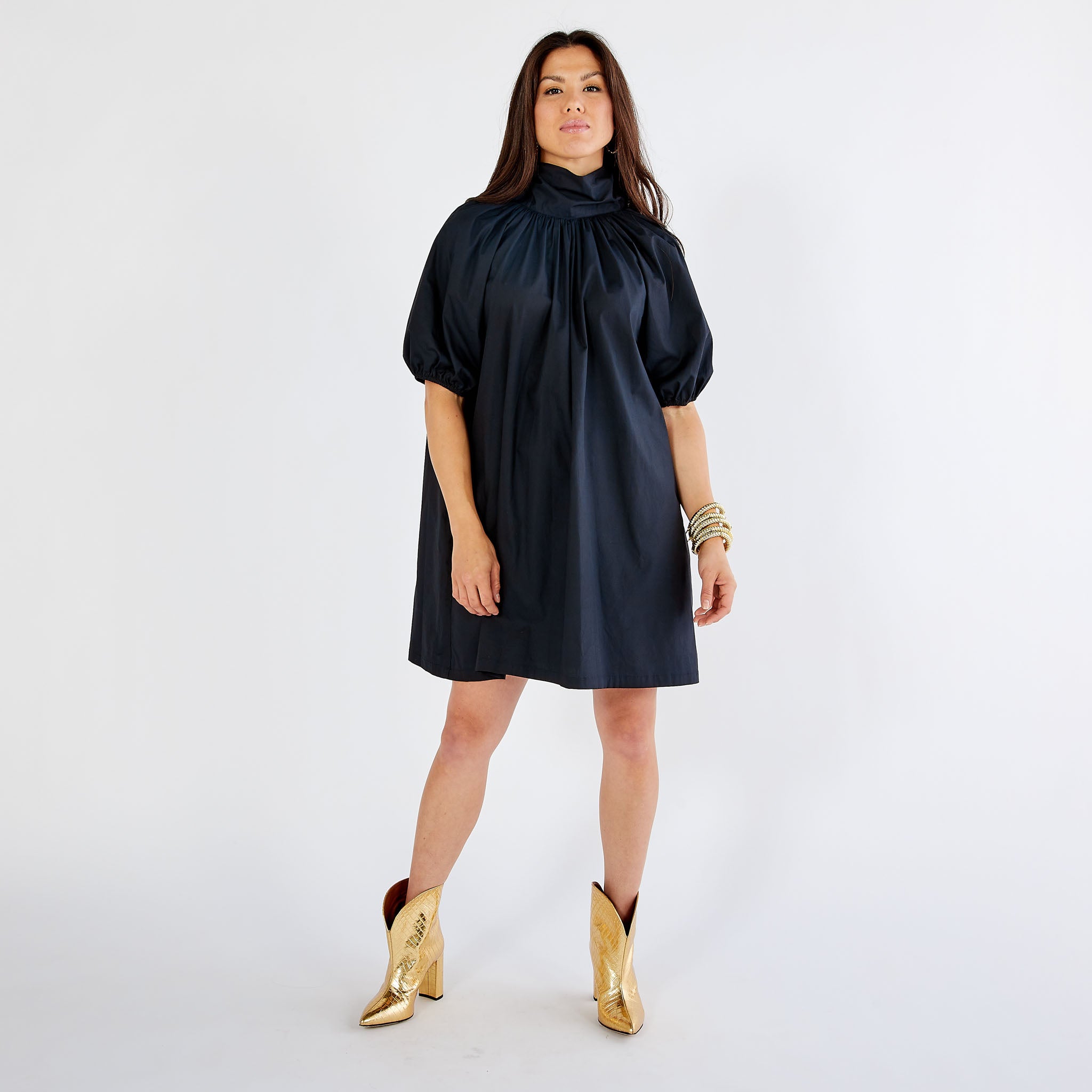 Caryn Lawn Ryan Bow Dress Navy