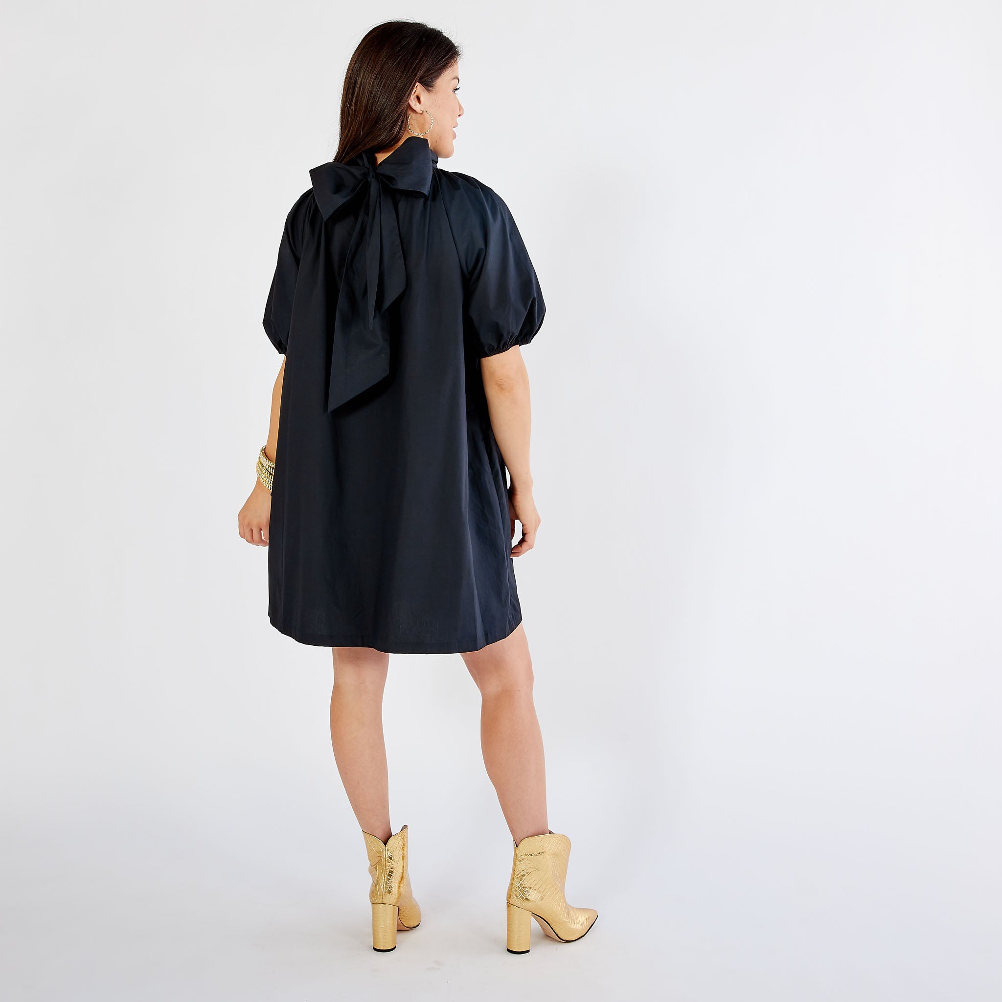 Caryn Lawn Ryan Bow Dress Navy