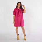 Caryn Lawn Ryan Bow Dress Pink