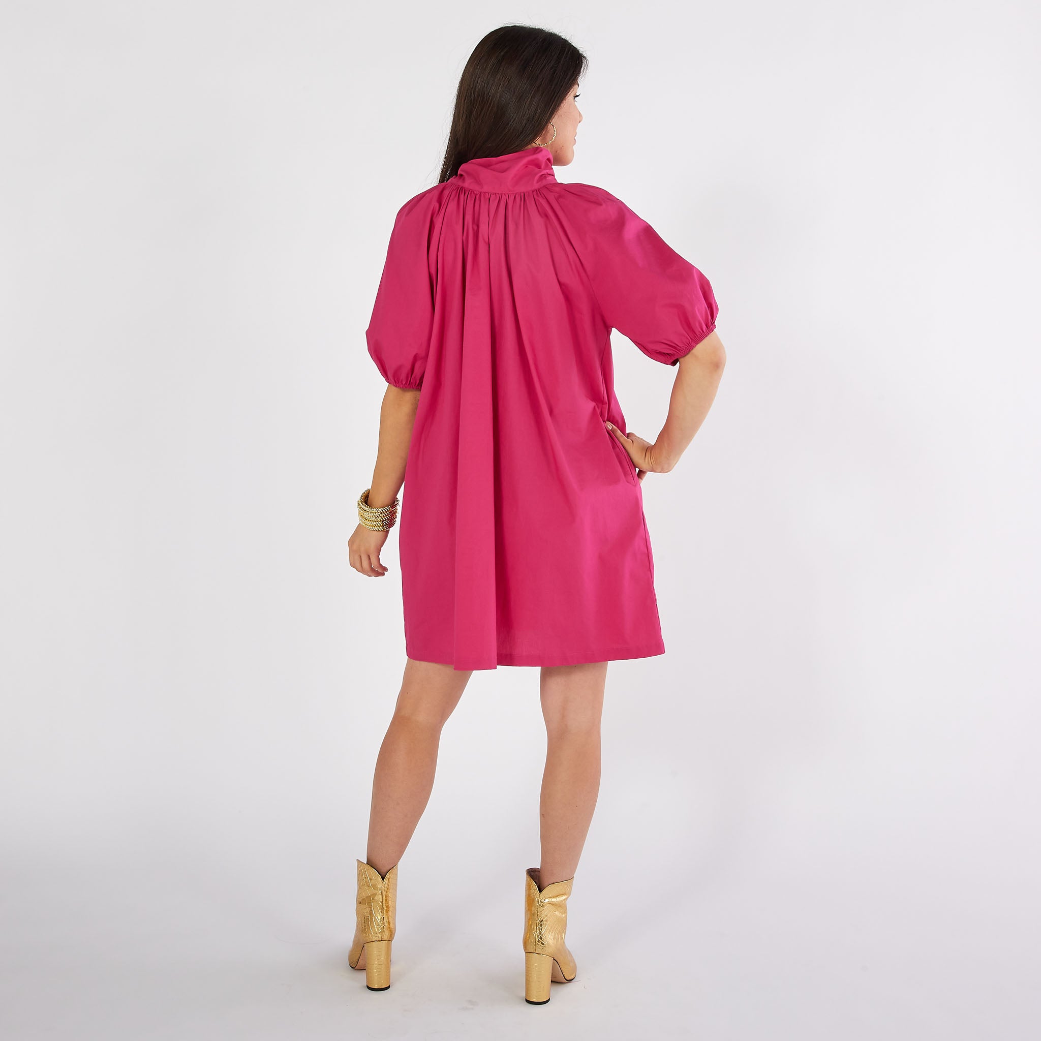 Caryn Lawn Ryan Bow Dress Pink