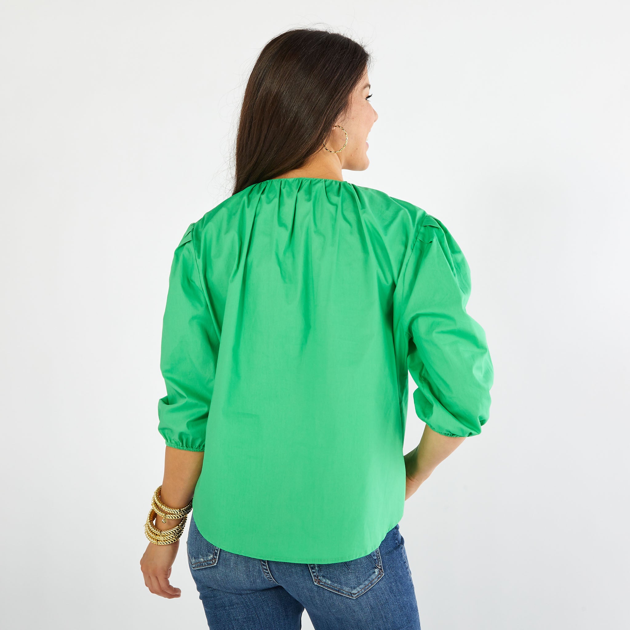 Caryn Lawn Asher Top Kelly Green