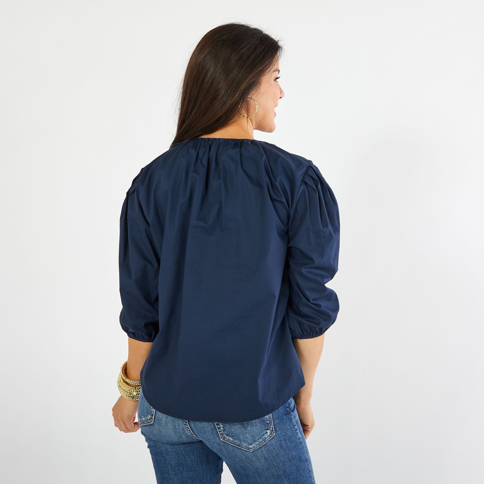 Caryn Lawn Asher Top Navy