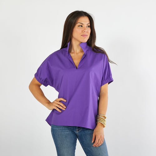 Betsy Collar Top Purple