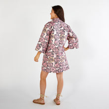 Load image into Gallery viewer, Caryn Lawn Keri Jacquard Rose Dress Navy and Pink
