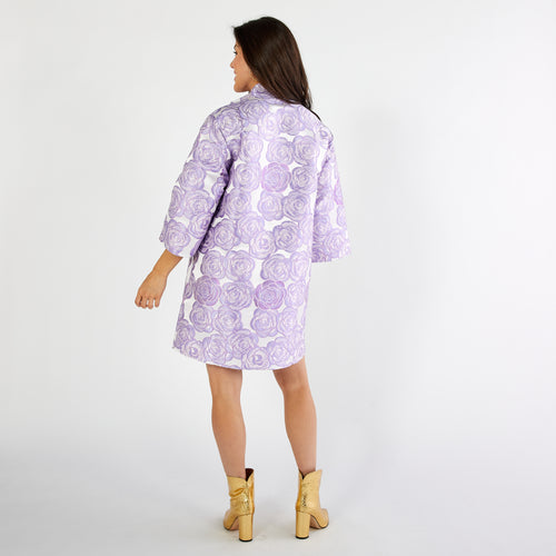 Lavender Floral Jacquard Dress 