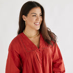 Caryn Lawn Stevie Dress Rust
