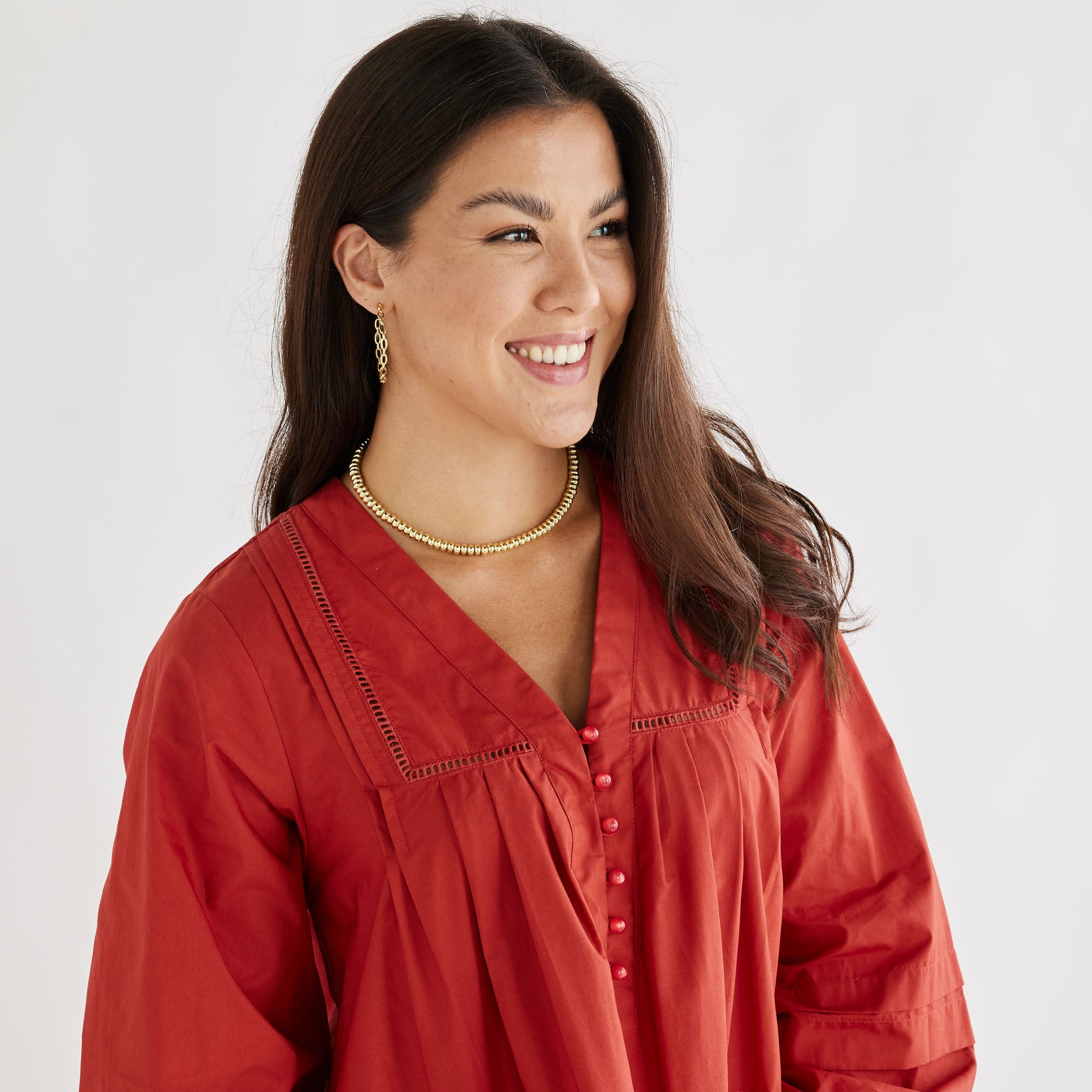 Caryn Lawn Stevie Dress Rust