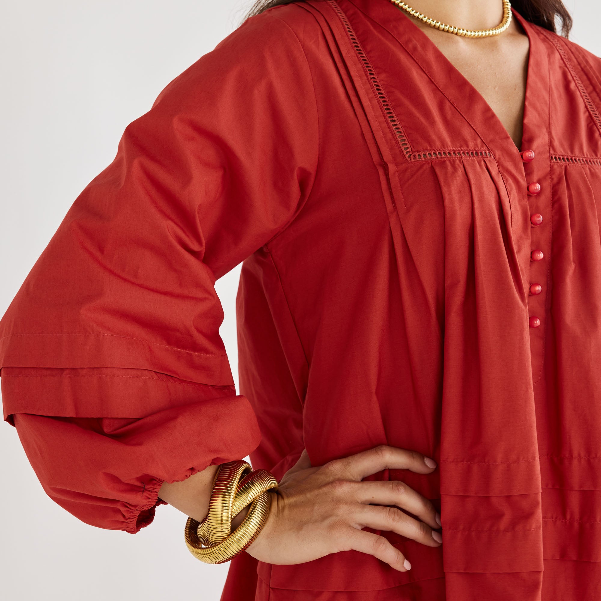 Caryn Lawn Stevie Dress Rust