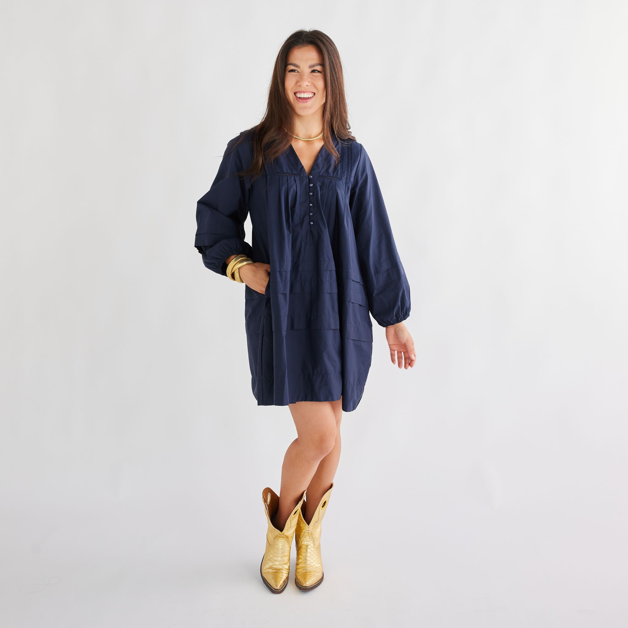 Caryn Lawn Stevie Dress Navy