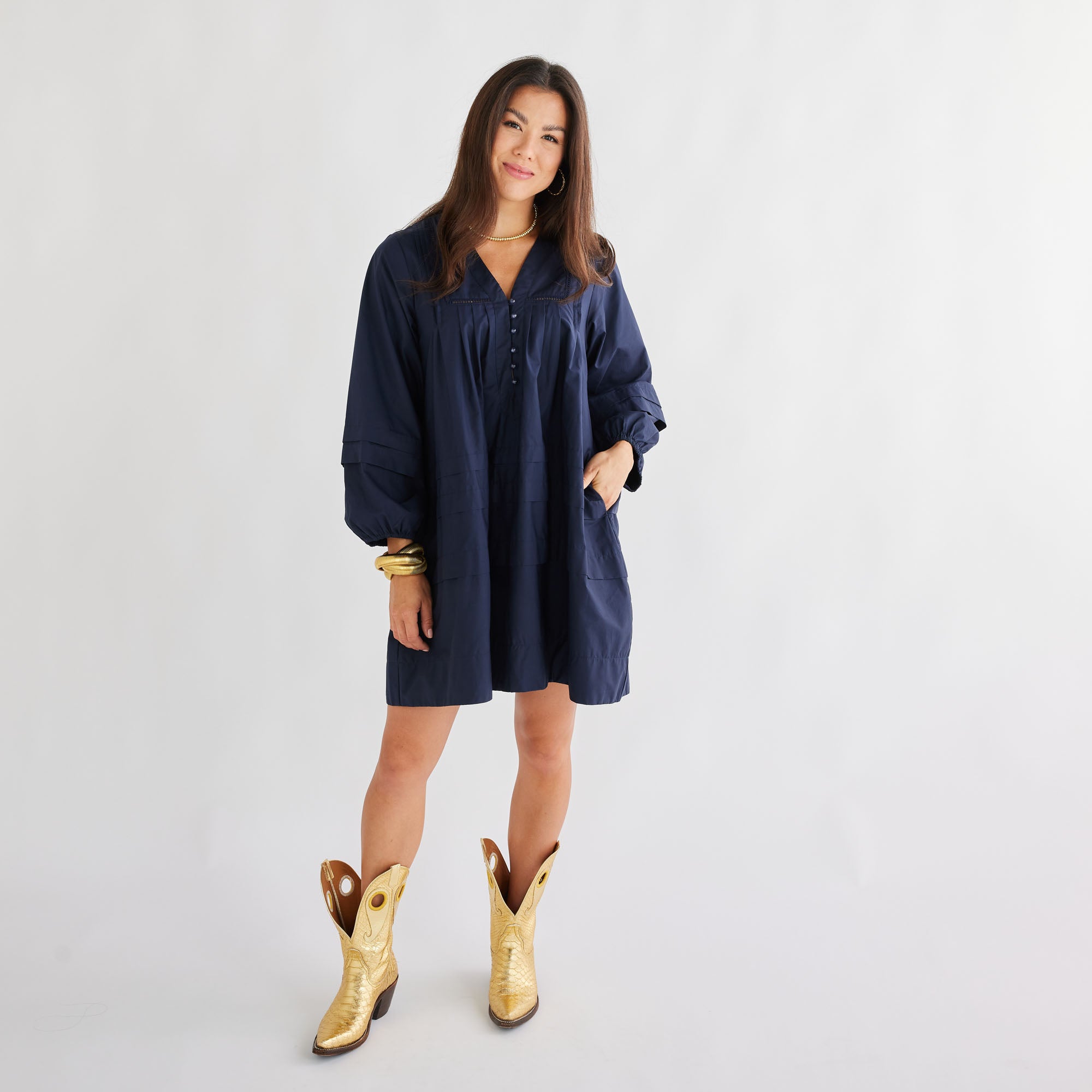 Caryn Lawn Stevie Dress Navy