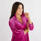 Caryn Lawn Betsy Collar Velvet Dress Fuchsia