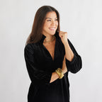 Caryn Lawn Betsy Collar Velvet Dress Black