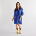 Caryn Lawn Maren Bow Silky Dress Royal