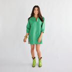 Caryn Lawn Betsy Collar Jacquard Polkadot Dress Kelly
