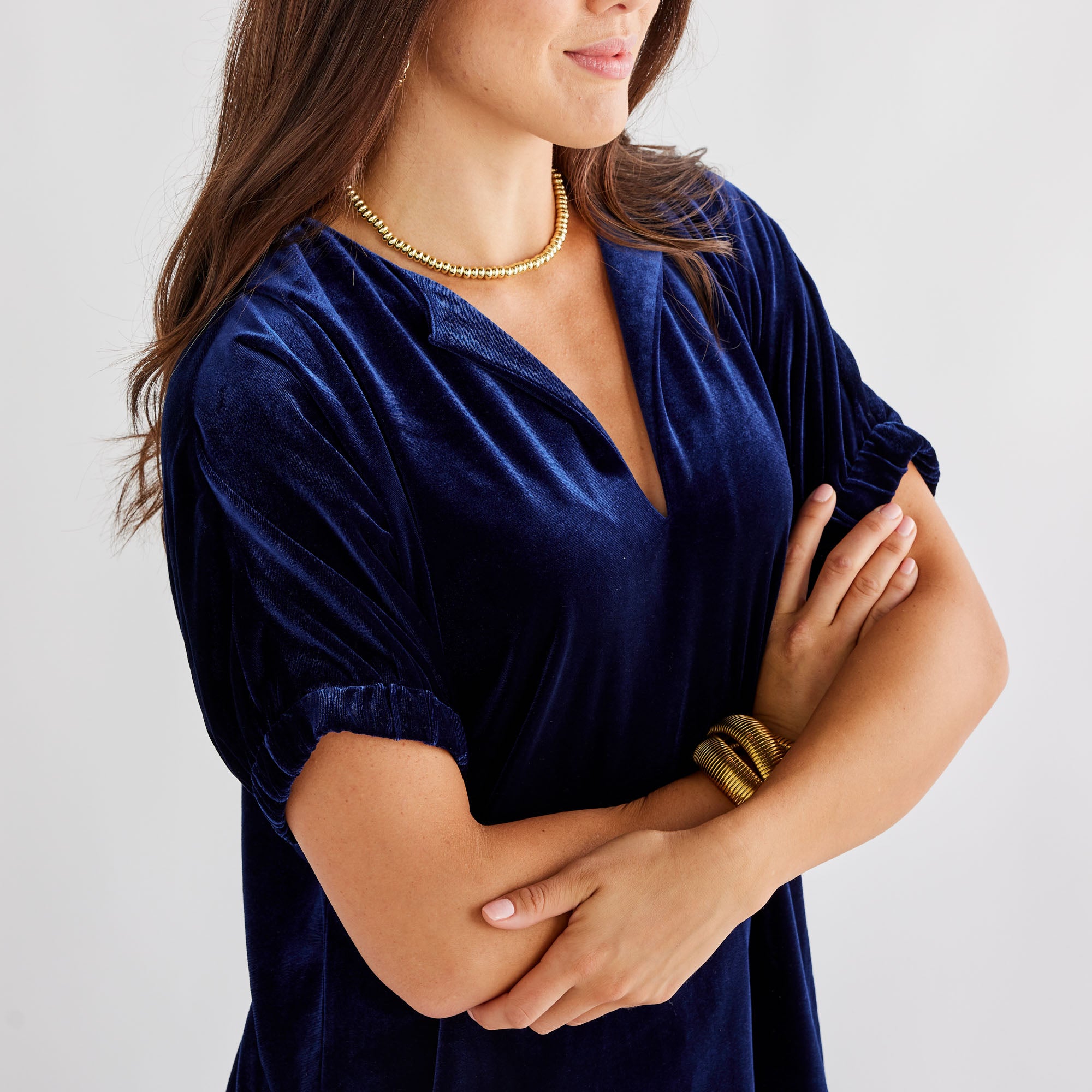 Caryn Lawn Betsy Velvet Top Navy