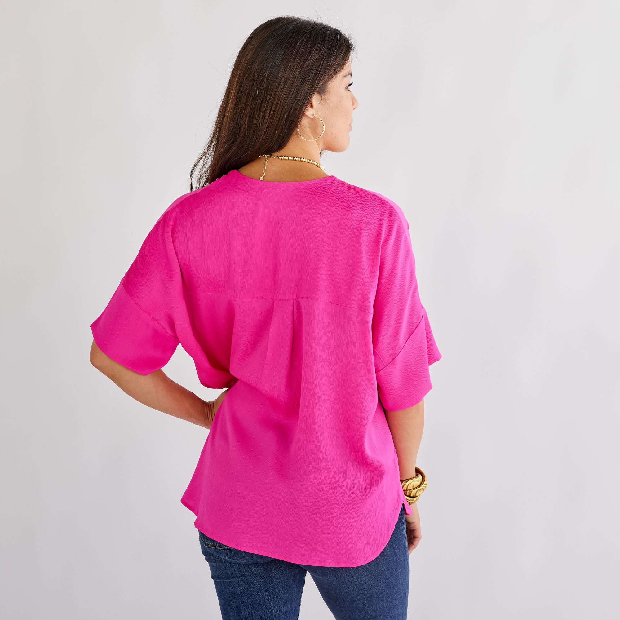 Caryn Lawn Elizabeth Top Hot Pink