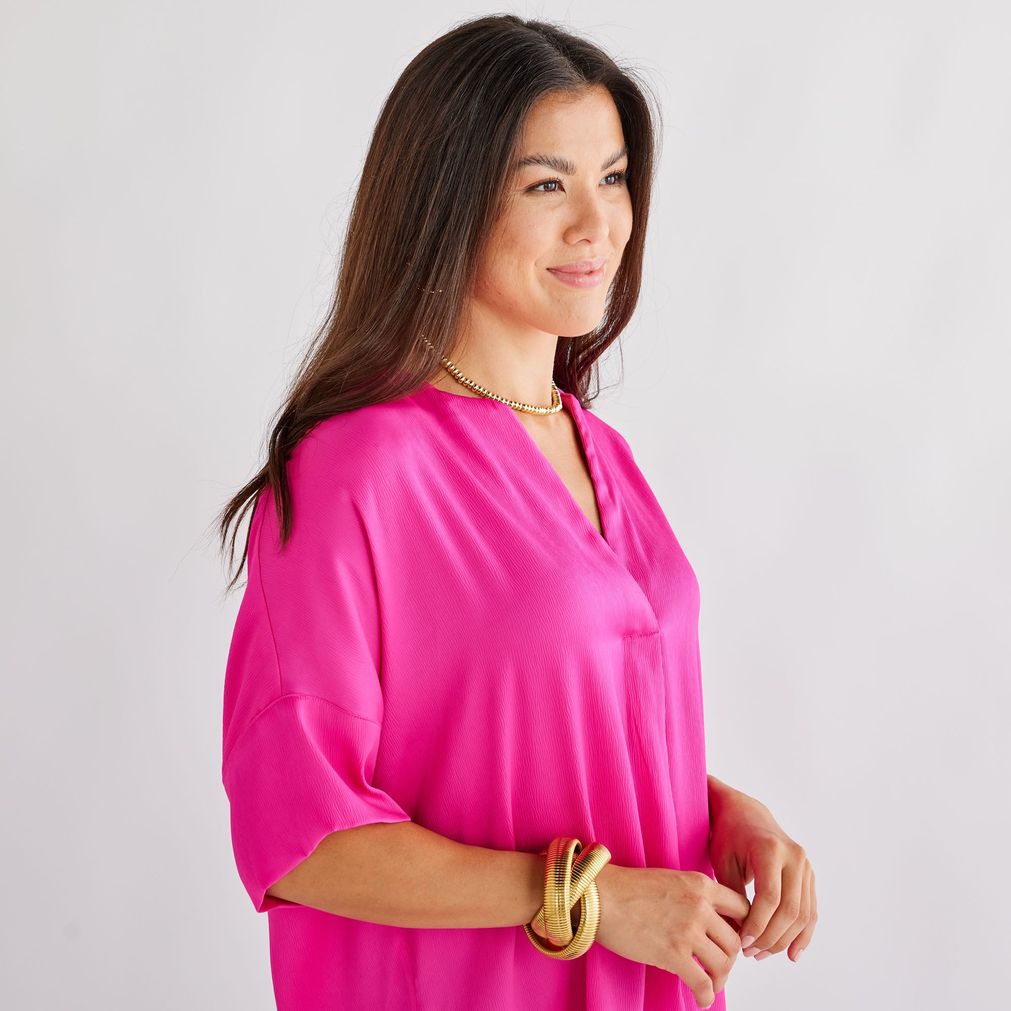 Caryn Lawn Elizabeth Top Hot Pink