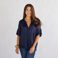 Caryn Lawn Elizabeth Top Navy