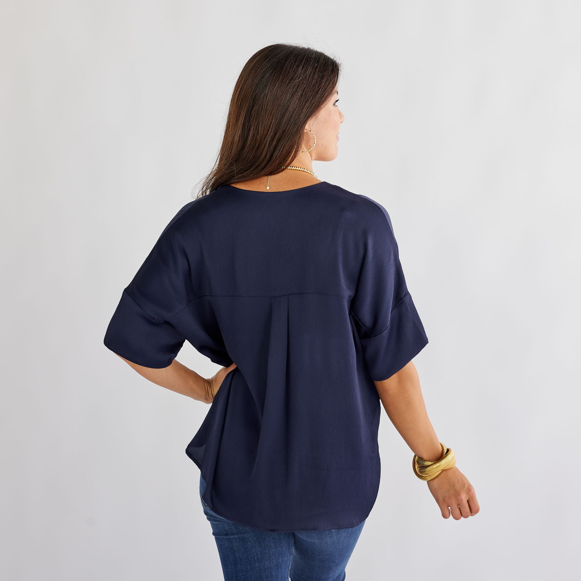 Caryn Lawn Elizabeth Top Navy