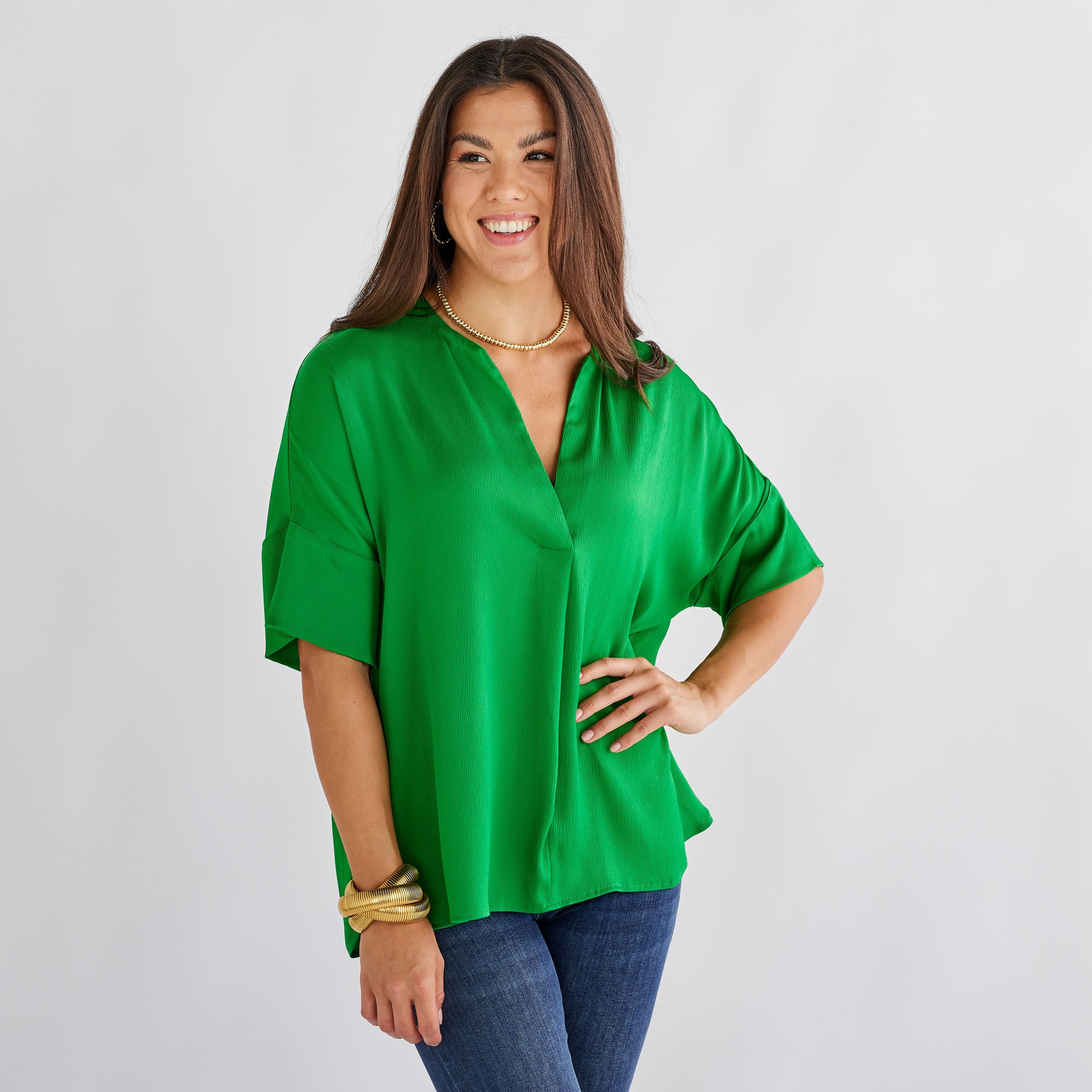 Caryn Lawn Elizabeth Top Emerald