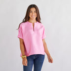 Caryn Lawn Betsy Jacquard Polkadot Top Pink