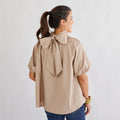 Caryn Lawn Ryan Bow Top Khaki