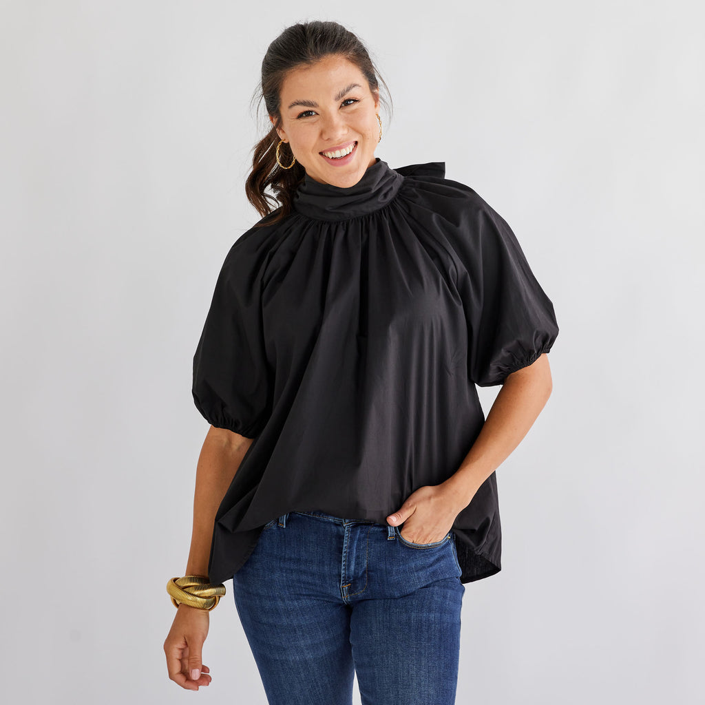 Caryn Lawn Ryan Bow Top Black