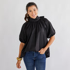 Caryn Lawn Ryan Bow Top Black