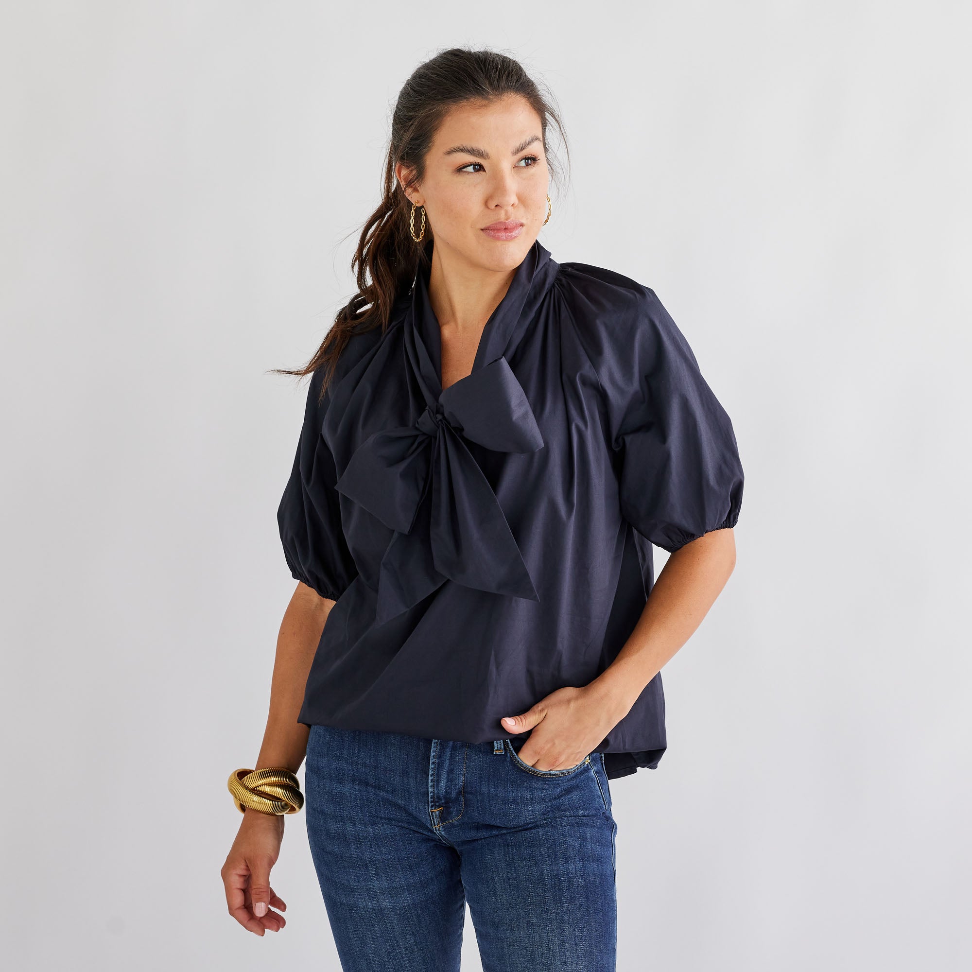Caryn Lawn Ryan Bow Top Navy