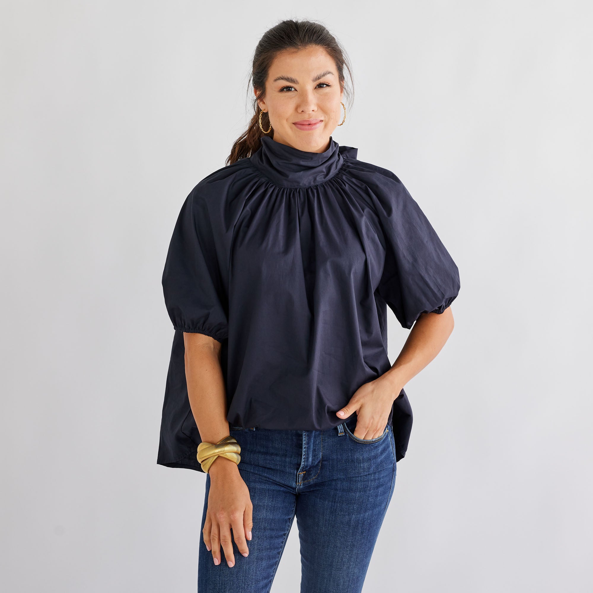 Caryn Lawn Ryan Bow Top Navy