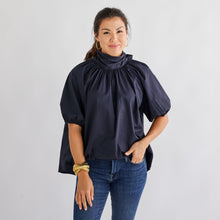 Load image into Gallery viewer, Caryn Lawn Ryan Bow Top Navy