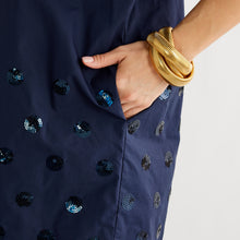 Load image into Gallery viewer, Caryn Lawn Celia Dress Navy Sequin