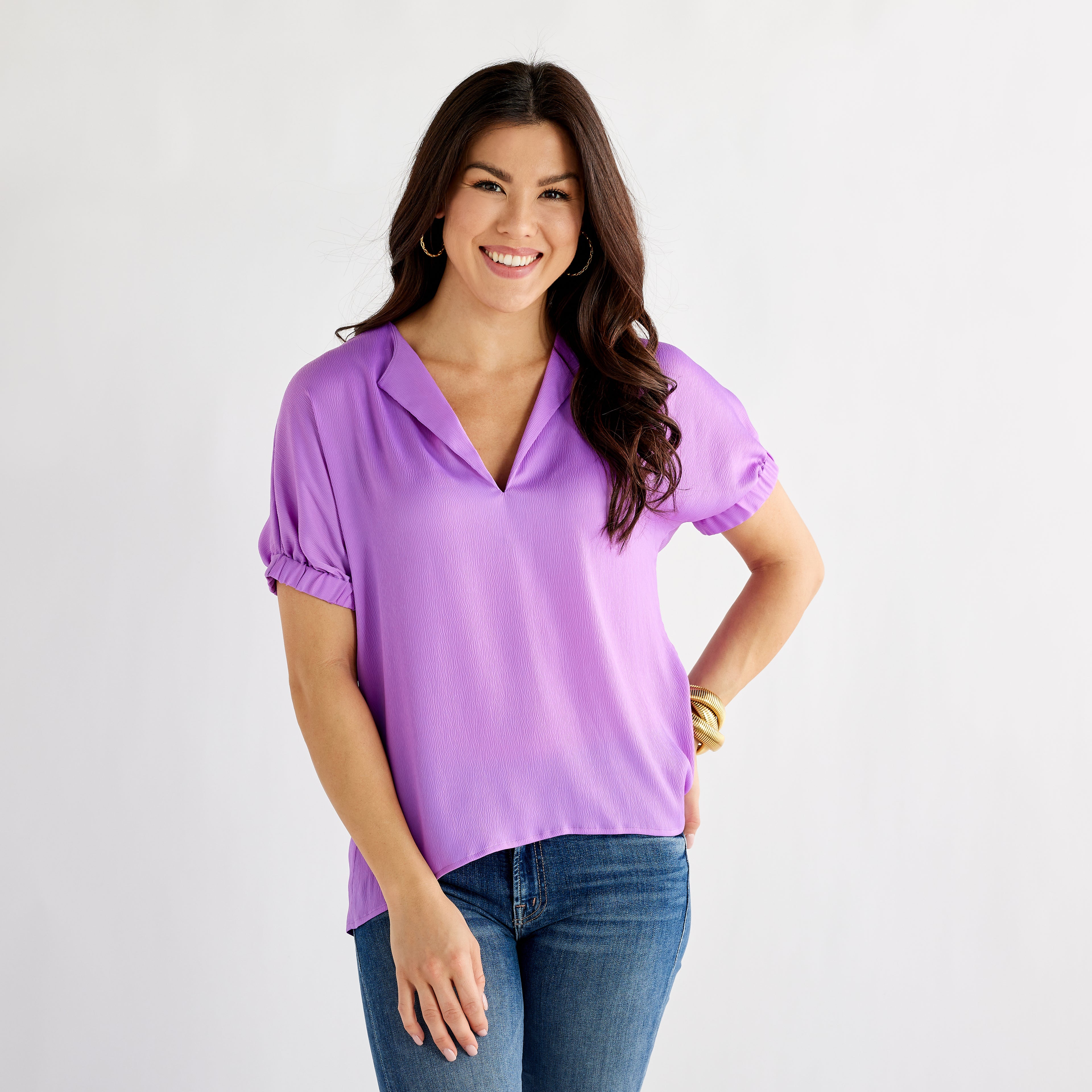 Caryn Lawn Betsy Top Lilac