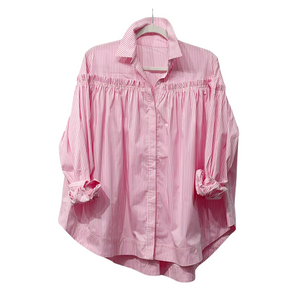 Caryn Lawn Miriam Top Pink Stripe