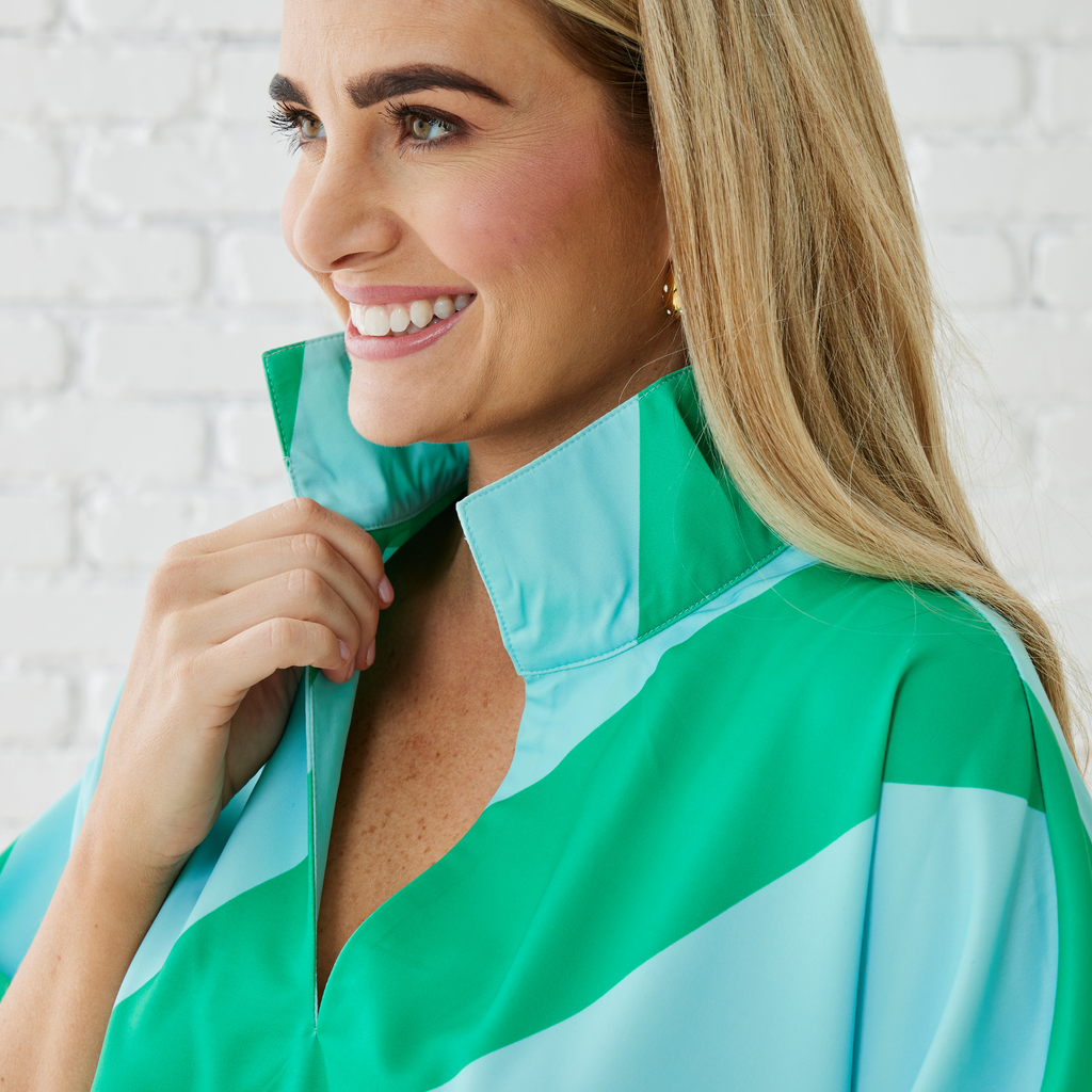 Caryn Lawn COCO TOP AQUA/GREEN