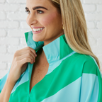 Caryn Lawn COCO TOP AQUA/GREEN