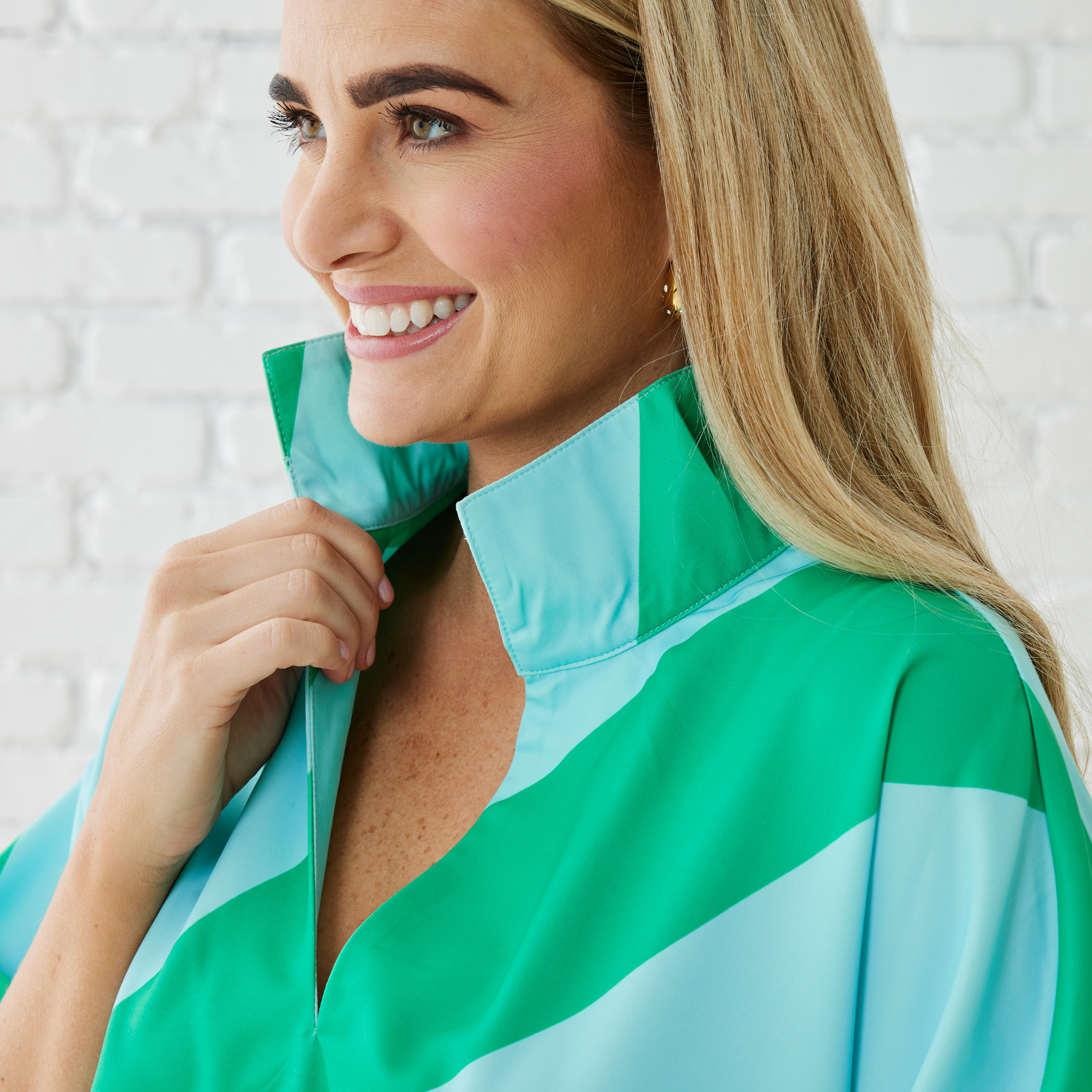 Caryn Lawn COCO TOP AQUA/GREEN