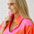 Caryn Lawn COCO TOP PINK/ORANGE