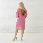 Caryn Lawn BETSY COLLAR TWEED DRESS PINK